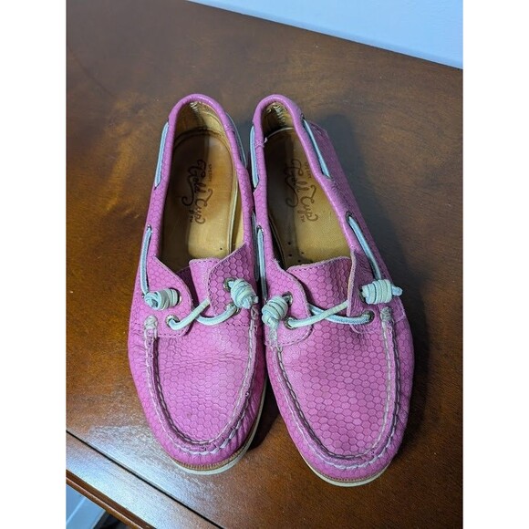 Sperry Top-Sider GOLD CUP Boat Shoes Women's Pink Snake Print Stiletto US 6 - Picture 3 of 7